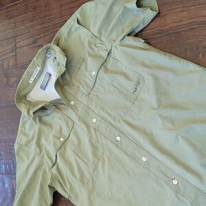 ORVIS I Green Trout Bum Lightweight  Short Sleeve Button Down Shirt, M
